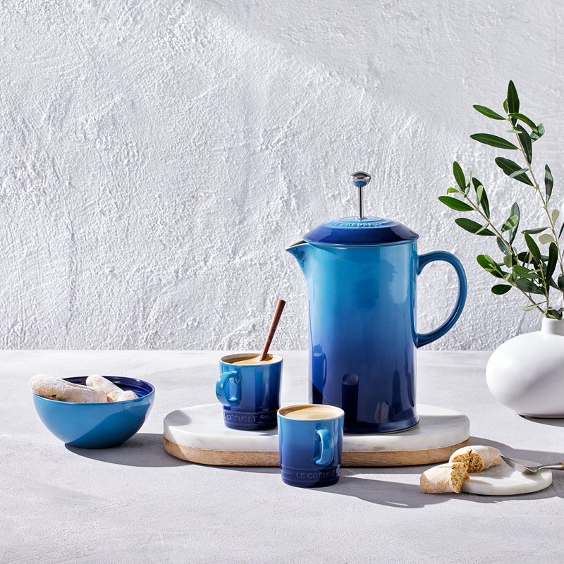 Le Creuset Stoneware Cafetiere with Metal Press, Azure