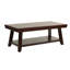 Table basse à finition noyer avec rangement sous la table, placage en bois d'hévéa | Idée de cadeau