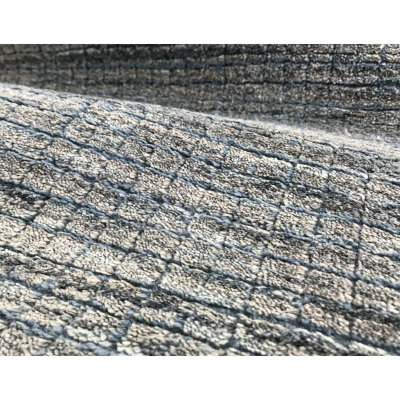 Tapis beige et turquoise noué à la main de haute qualité, Rectangle 6 pi x 9 pi