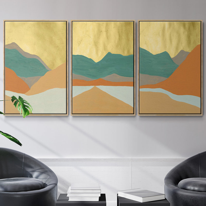 " Oxidized Mesa I " 3 - Pieces, Natural, 40" H x 78" W