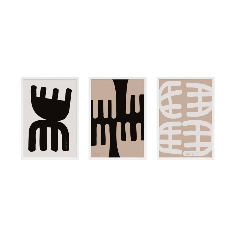 Modern Primitive Print by Romina Gadler, 20" H x 14" W x 1.25" D, White Framed Paper