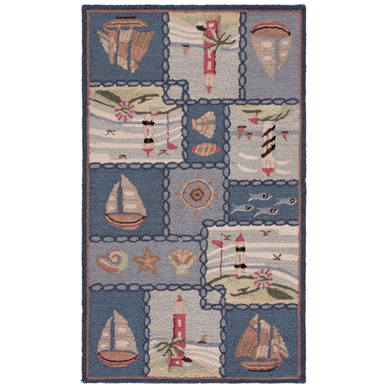 Tapis en laine crocheté à la main Jonsson, Rectangle 2 pi 9 po x 4 pi 9 po