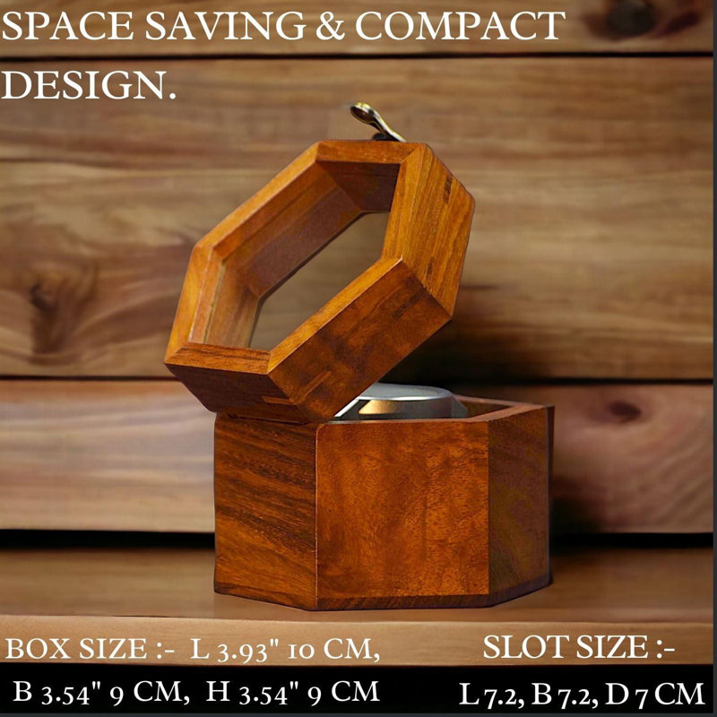 Watch Box For Men, Single Slot Watch Display Case Mens Watch Box Organizer, Dark Rosewood Watch Cases