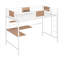 Lit mezzanine simple en métal avec bureau et tablette-242566993