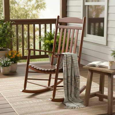 Aleyssa Outdoor Solid Wood Rocking Chair Porch Rocker by August Grove