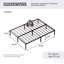 Queen Size Bed Frame, 14-Inch Heavy Duty Metal Bed Frame with 12.3-Inch Under-Bed Storage, Noise-Free Slat Support, Universal Headboard Compatible - Black
