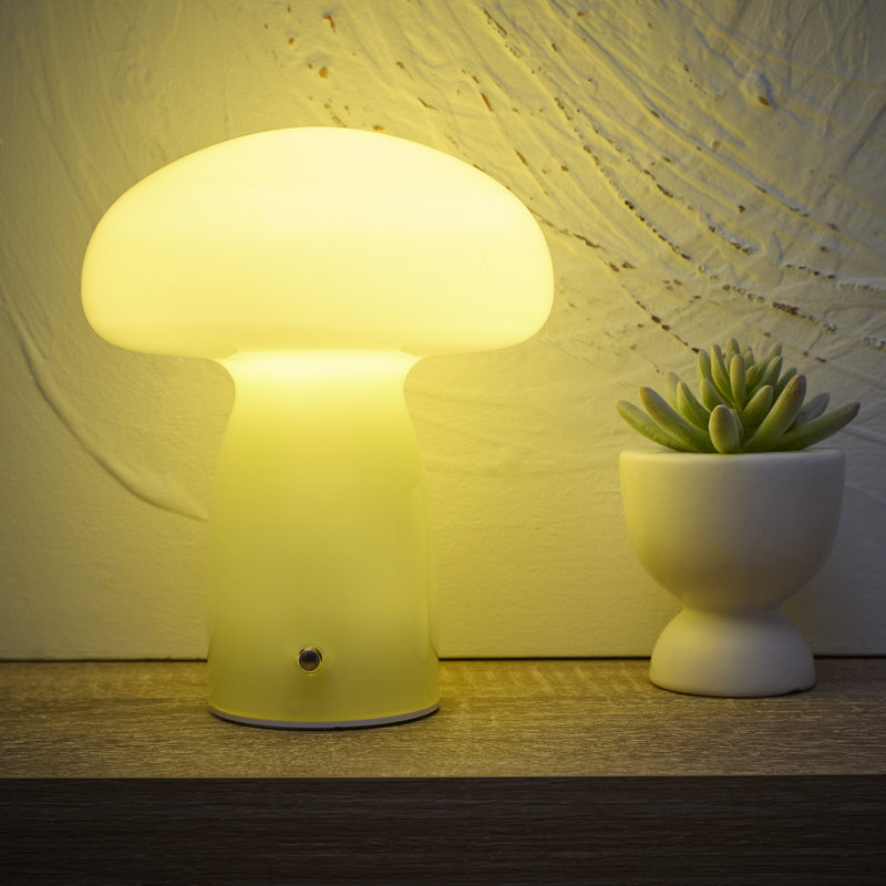 Glass Table Lamp, Yellow, Yellow