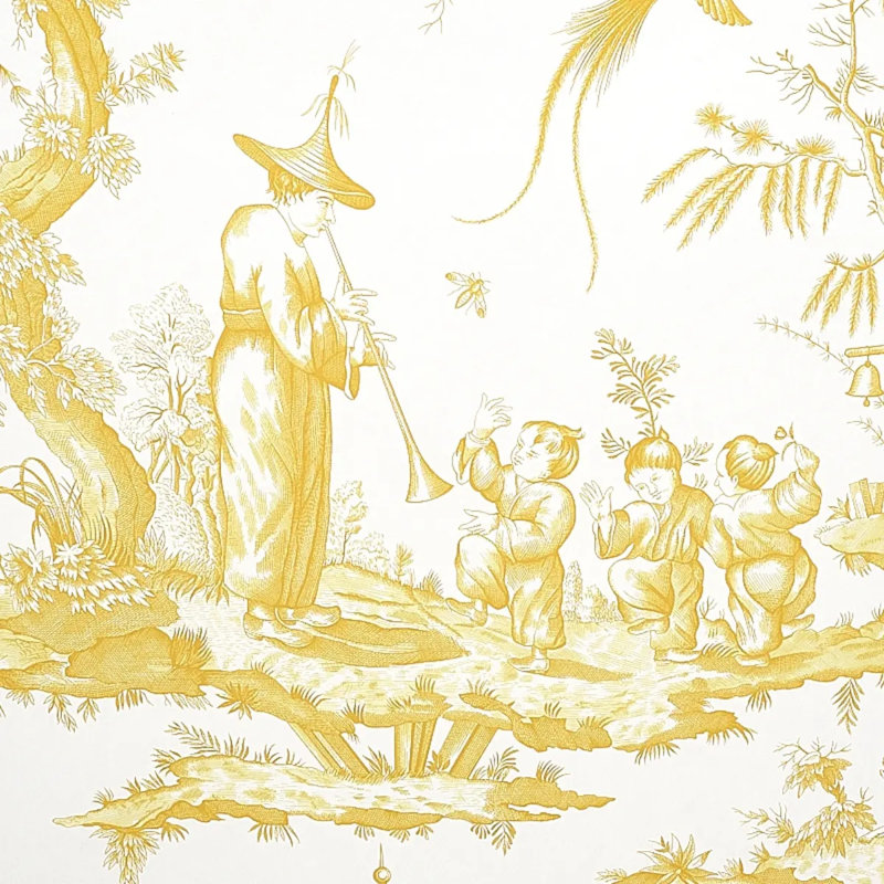 Shengyou Toile Wallpaper, Yellow