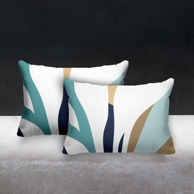 Embroidered Outdoor Reversible Throw Pillow