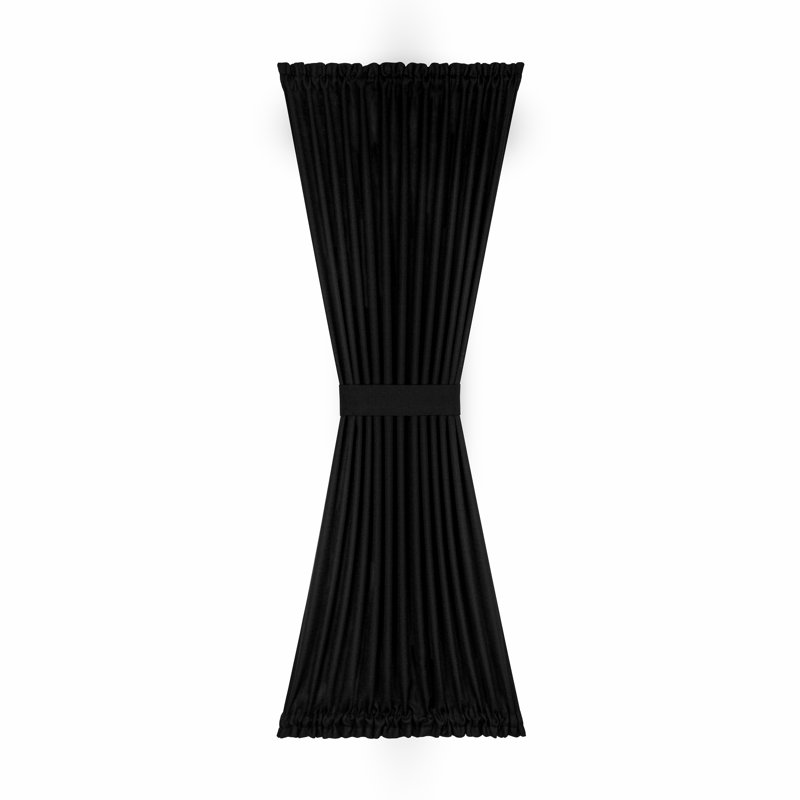 Panneau de rideau simple Lamesa, Noir, L 54 po x L 72 po