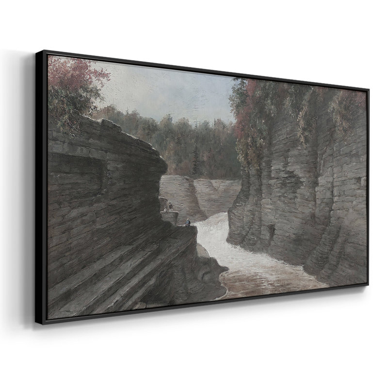 Série paysage - DLIV - Toile tendue avec châssis encadré - Prêt à être accroché, H 21 po x l 41 po, Noir