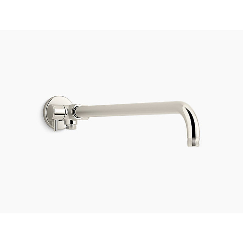 Bras de douche mural avec inverseur bidirectionnel, Nickel satiné