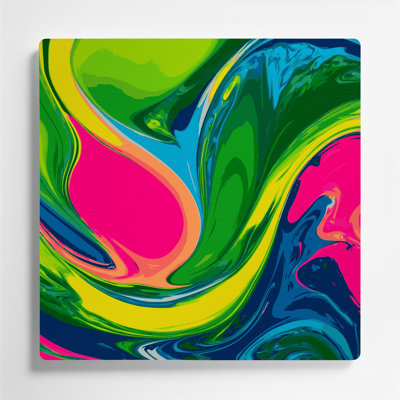 Abstrait art fluide en métal vert 28