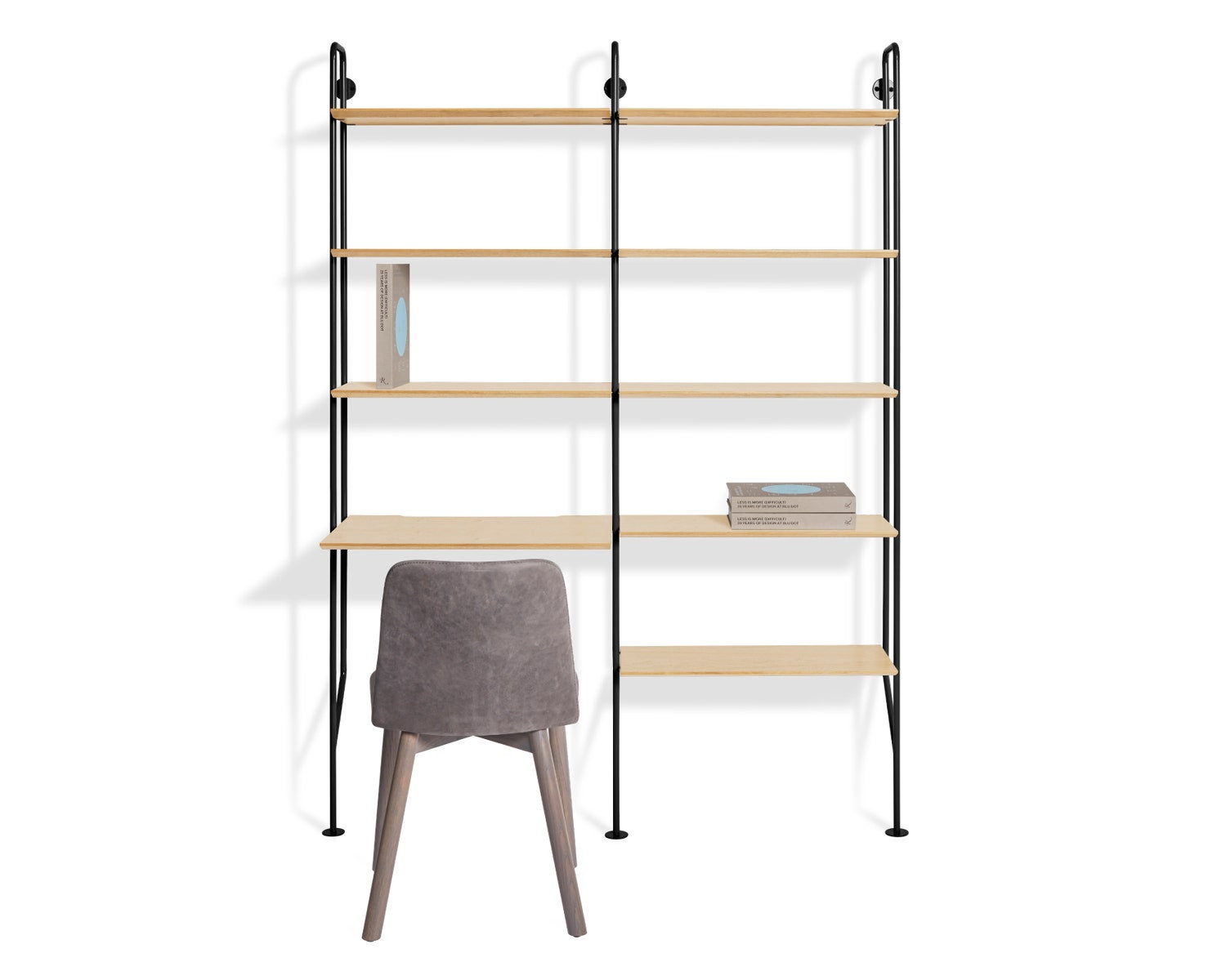Hitch Leaning / Ladder Desk, Black, White Oak