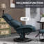 Fauteuil inclinable de massage avec repose-pieds pivotant sur 360 °, bleu