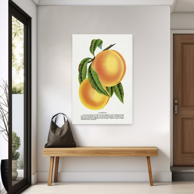 Art mural rétro fleur prune, H 60 po x l 40 po