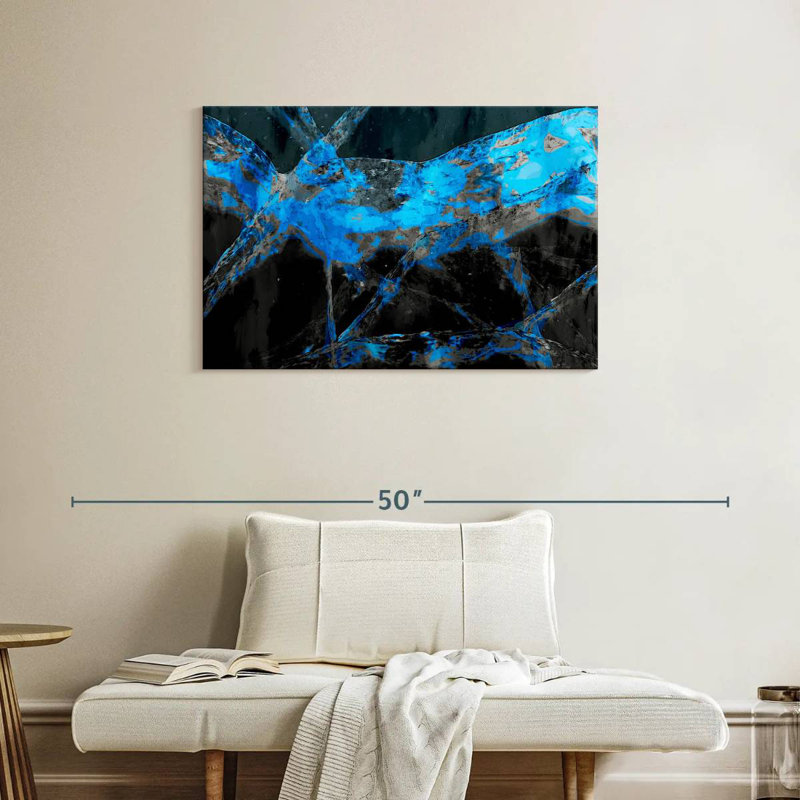 Avery Midnight Blue Abstract, 24" H x 36" W
