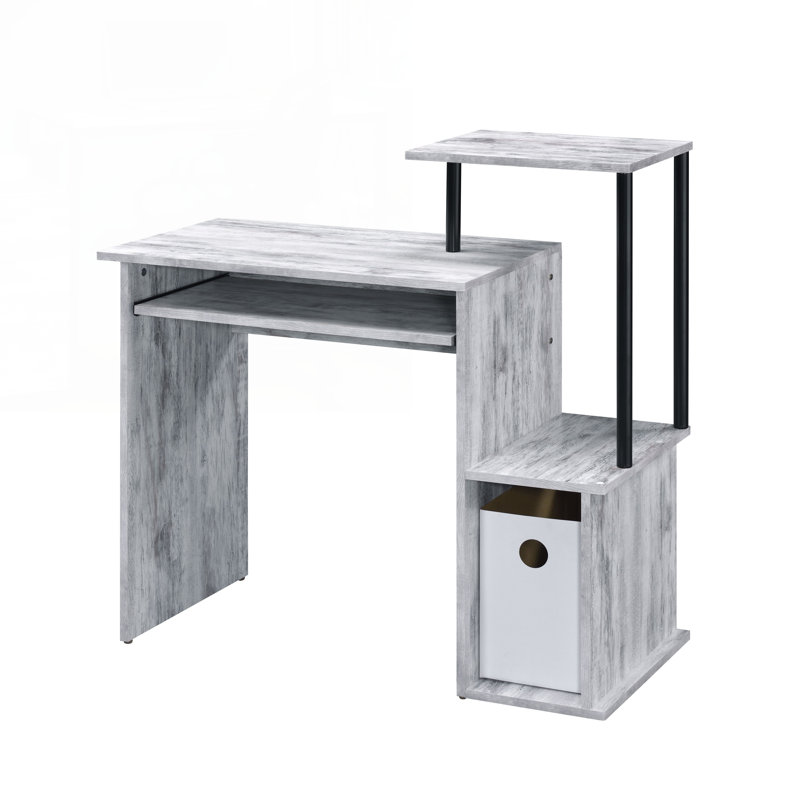 Bureau d'ordinateur avec rangement Lyphre, Gris, H 34,5 po x l 37,5 po x P 16,5 po