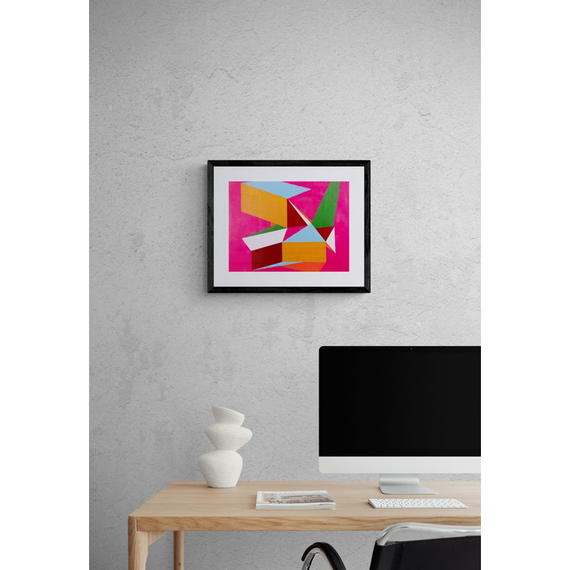 Geometry On Pink Print by Jphono 1, Wrapped Canvas, 24" H x 32" W, 25" H x 33" W