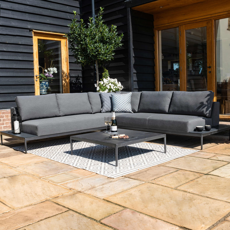Dalesa 5 Seater Corner Sofa Set, Dark Grey, Grey