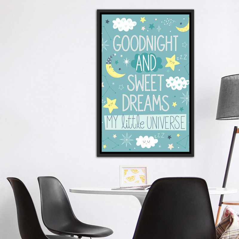 «Baby My Little Universe II» par Ilis Aviles, reproduction d'art textuel, H 60 po x l 40po x P 1,5 po, Pas de tapis