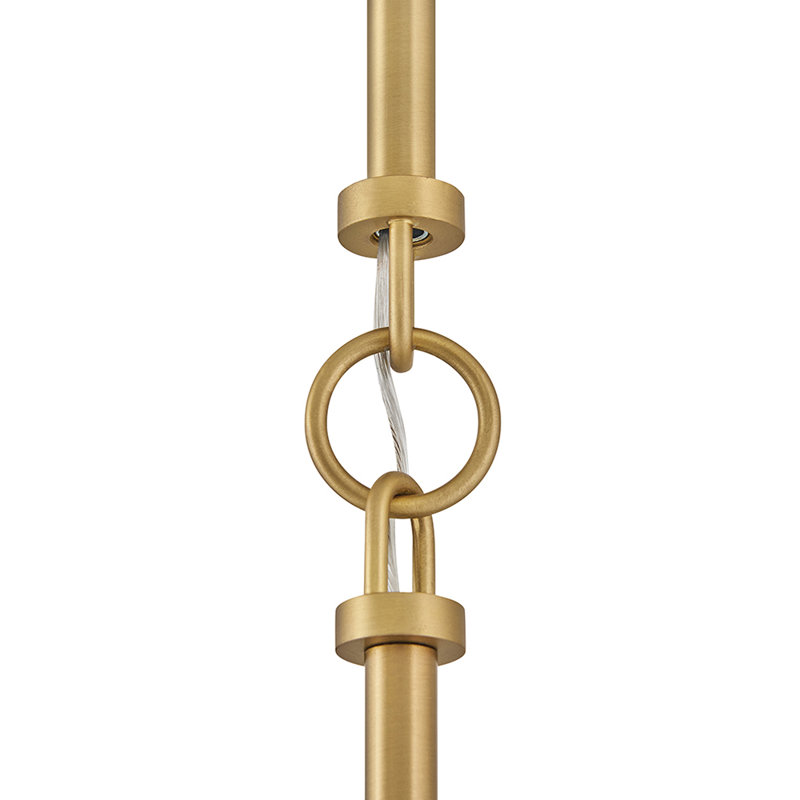 Sadie 1 - Light Steel Chandelier, Lacquered Brass, 8" H x 24" W x 24" D