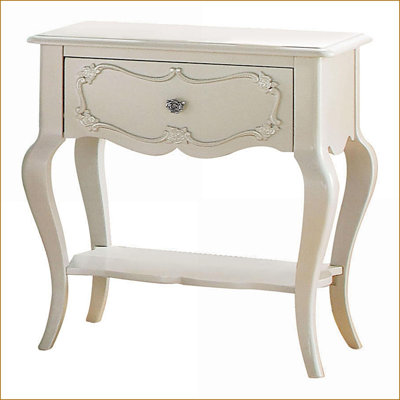 Pearl White 1-Drawer Nightstand with Shelf - Classic Bedroom Storage