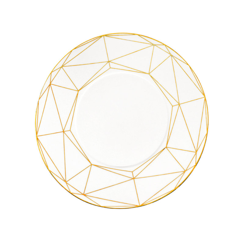 Gem Cut Gold Fine Bone China Salad/Dessert Plate