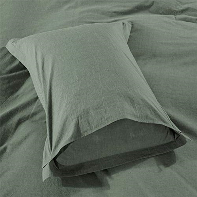 Ensemble de housse de couette 3 pièces , Housse de couette grand et 2 taies décoratives, Vert