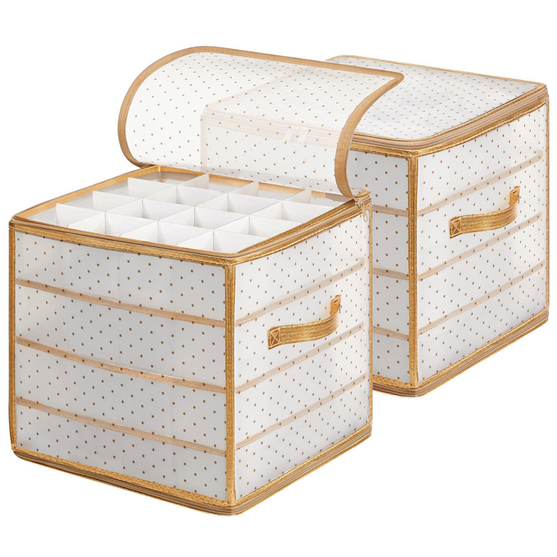 Ornament Storage, White/Gold