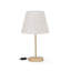 Lampe de table avec base en bois et mât doré