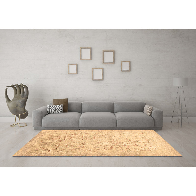 Washable Geometric Indoor Rug, Round 3'