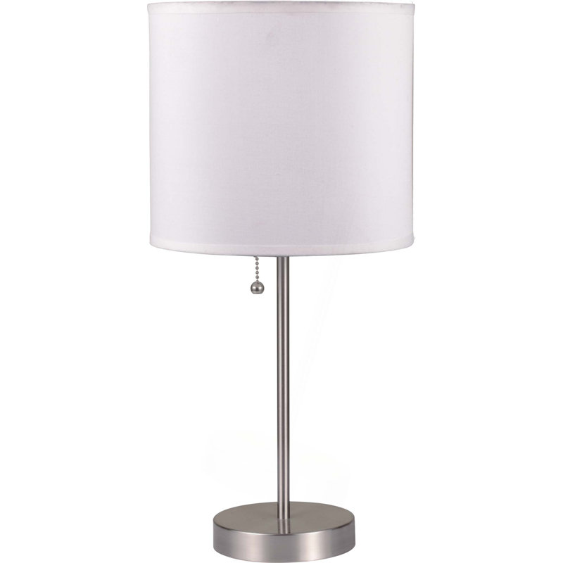 19"H White Pull Table Lamp
