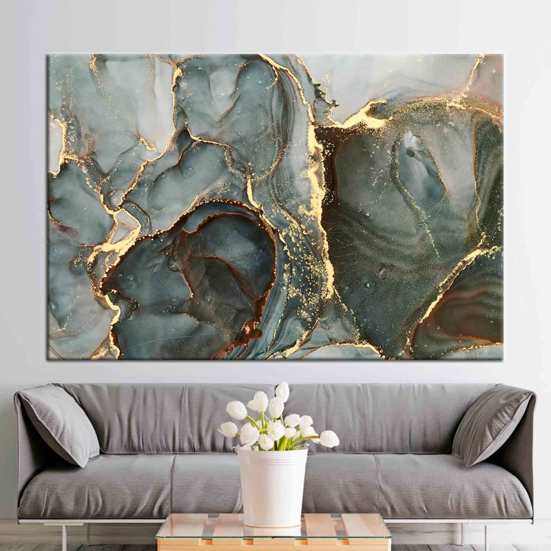 Stunning Marble Design Modern Canvas Wall Art For A Contemporary Touch In Your Living Space, 25 cm H x 35 cm W
