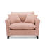 Chaise simple en velours côtelé rose avec dossier confortable et facile à assembler, pour économiser de l'espace sur le balcon-97158049