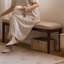 Banc rembourré beige