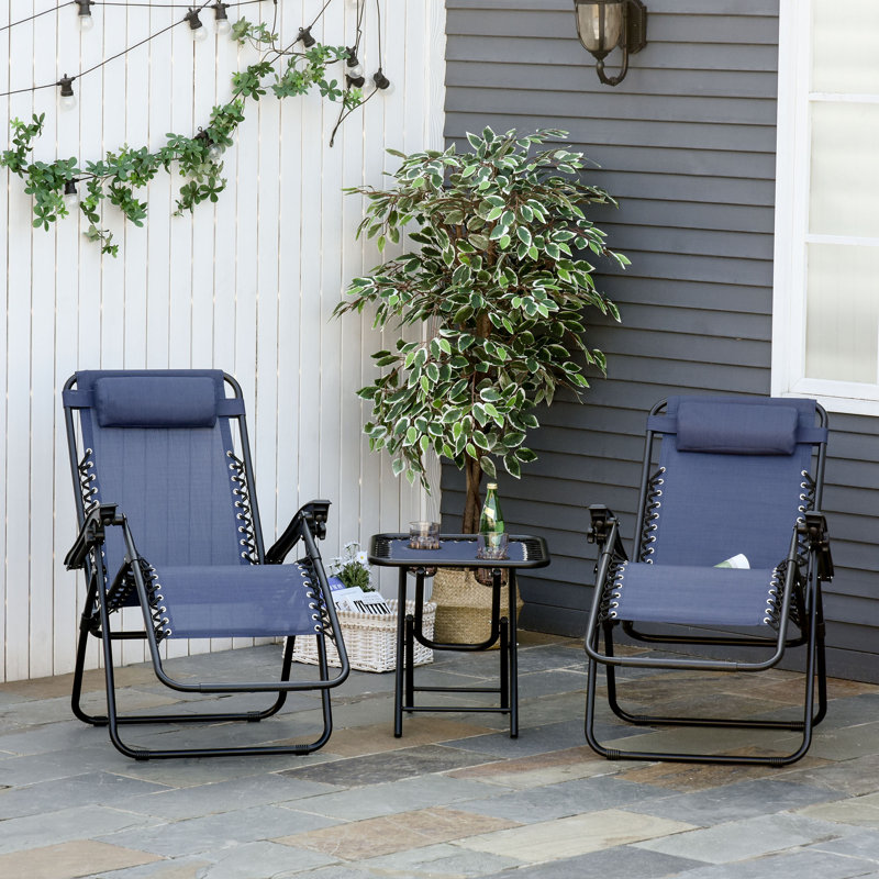 Ensemble de chaises longues inclinables 63 po