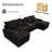 Allan 130"W 4 Piece U-shape Sectional with Console & Cup Holders-113002294