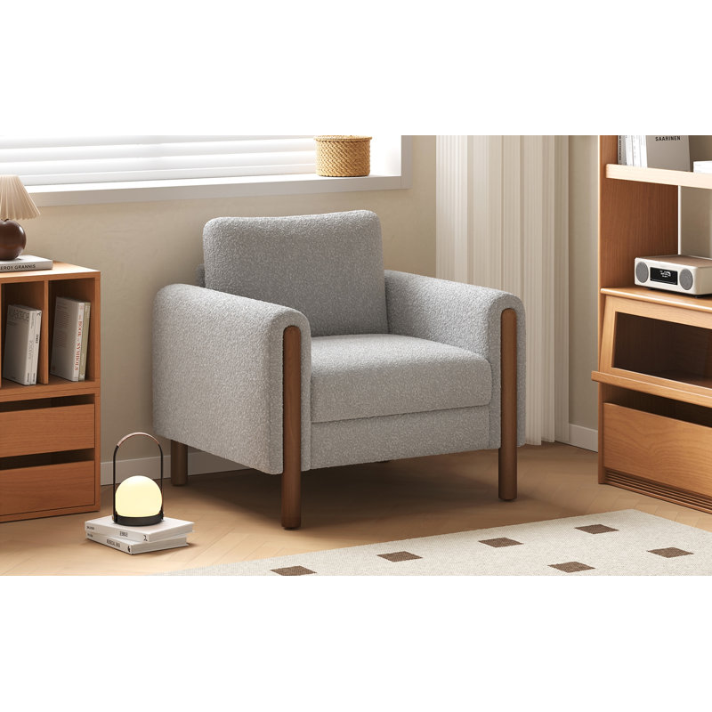 Fauteuil d'appoint surdimensionné rembourré, Gris clair