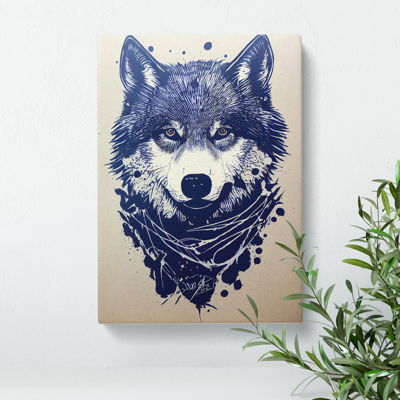 Illustration Of A Wolf - Wrapped Canvas, 50cm H x 35cm W x 3cm D
