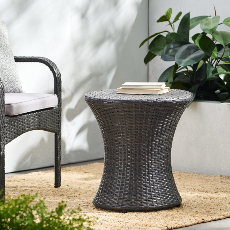 Versatile Accent Table For Outdoor - Weather- , 19.43" D Grey Side , Space, H, Grey, 19.92" H x 19.43" W x 19.95" D