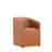 Anna Modern Vegan Leather Upholstered Solid Wood Dining Arm Chair in Saddle Brown-853232125