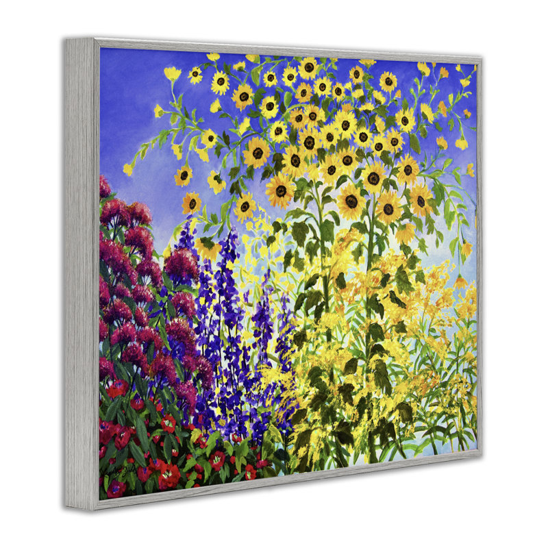 Giclée encadrée de tournesols, dessin de Lee Ann Zirbes, H 11 po x l 14 po, Estampe numérique Farmhouse