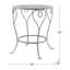 Table d'appoint ronde en fer 26 x 26 x 30 po, finition argentée patinée, table de bout décorative de style champêtre français avec pieds torsadés