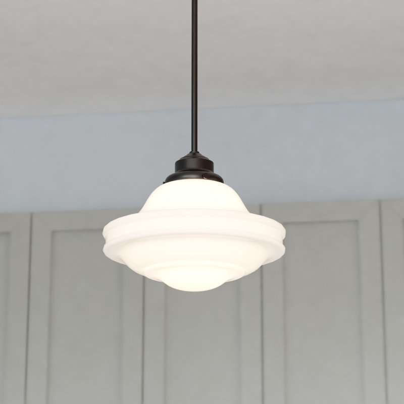 Owen 1 - Light Single Pendant, Milk Glass, Oil Rubbed Bronze