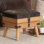 Repose-pieds rectangulaire avec rangement en similicuir de 15,7 po de large Drewie