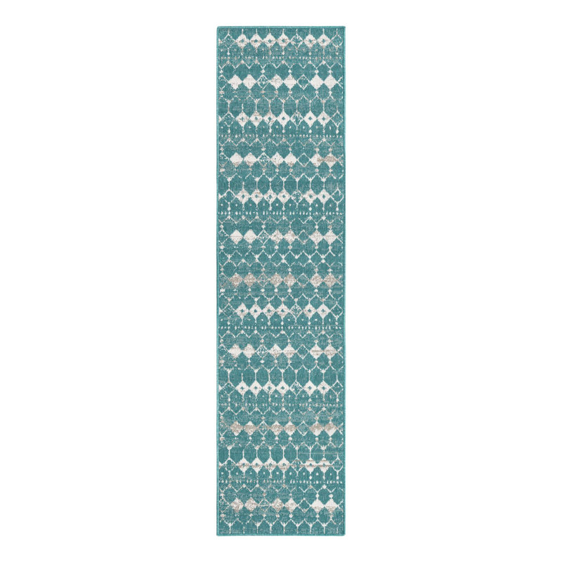 Geometric Indoor / Outdoor Rug, Runner 2' x 8'