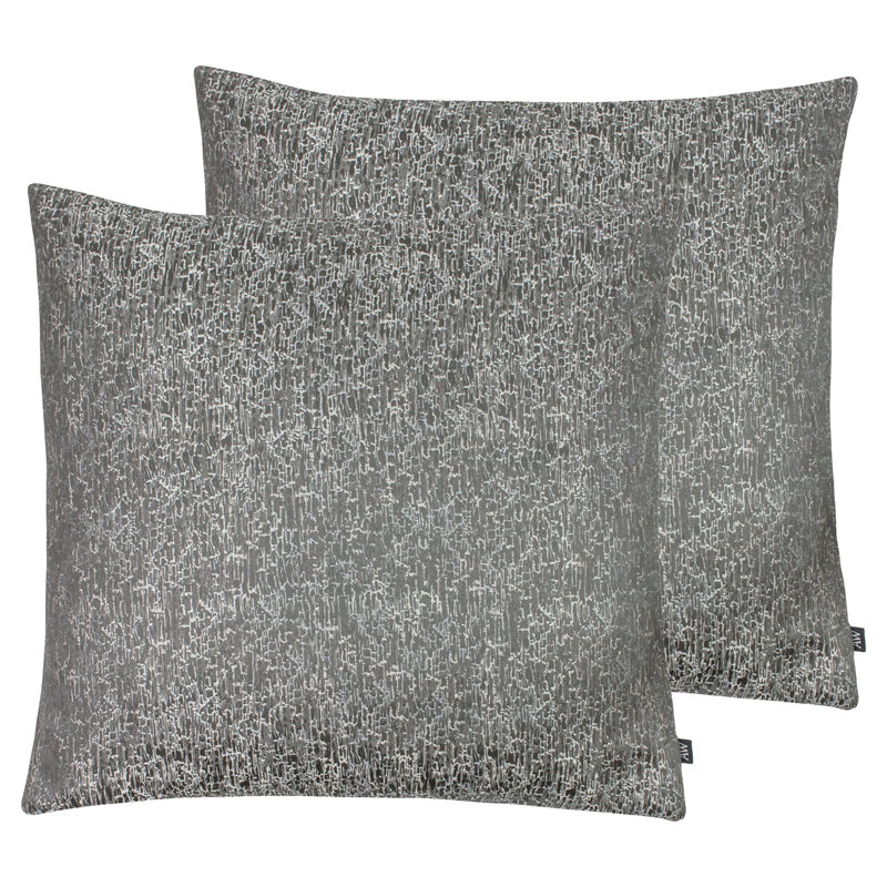 Geometric Square Throw Cushion, Slate/Steel