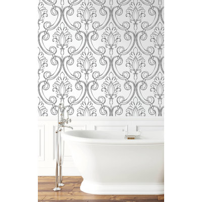 Gatling Peel & Stick Damask Roll