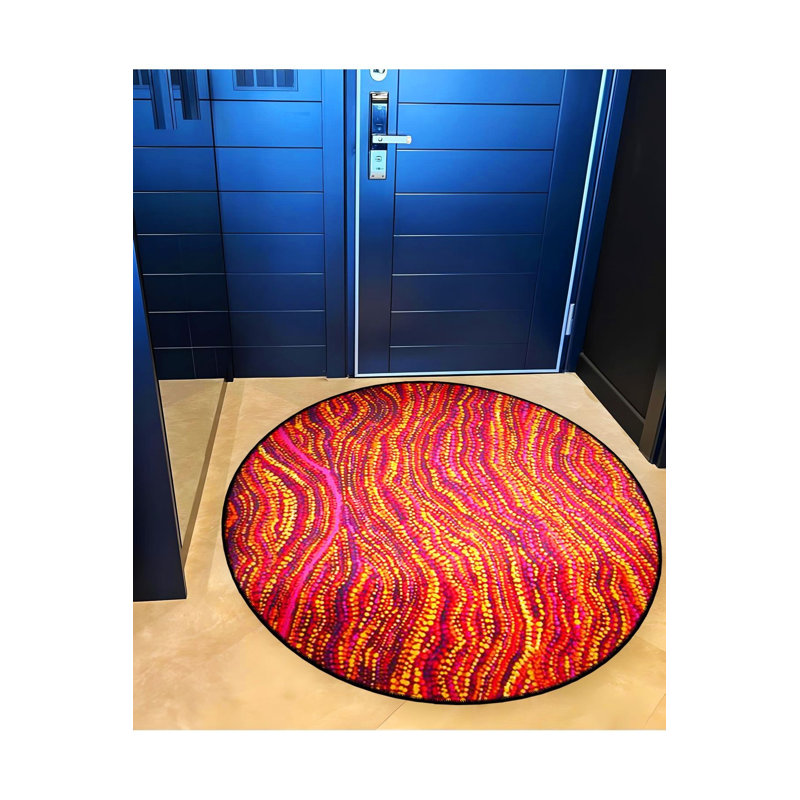 Tapis rond lavable à la machine, Sous-tapis rond 3 pi 3 po inclus